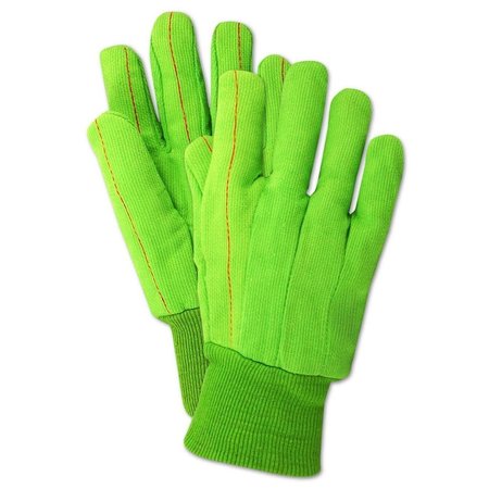 MAGID MultiMaster Green Double Palm Canvas Gloves w Knit Wrist, 12PK 796JKW